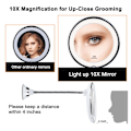 Miniatyrbild 4 av 6: Svanhals LED Lighted 10X Makeup Mirror Vit med flisa White with sliver