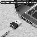 Miniatyrbild 5 av 5: Typ A Laddningskabel Adapter-usb C Hona Till USB Hane Adapter Sliver