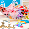 Miniatyrbild 1 av 2: Jumbo Toy Hammock Gosedjur och leksaksförvaring Hammock Net White 70 inch