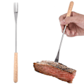 Pikkukuva 4 / 6: 26,5 cm puukahvainen BBQ-haarukka vartaisiin retkeilyyn ja piknikille