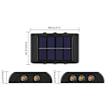 Miniatyrbillede 2 af 5: 2-pak Vandtætte Solar Væglamper til Indendørs/Udendørs Brug - LED Lamper til Have, Terrasse, Garage og Gangsti