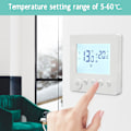 Miniatyrbilde 3 av 6: Programmerbar digital termostat med LCD-skjerm for AC 90-240V oppvarming, 16A, inkluderer 3m sensorkabel