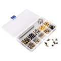 Miniatyrbild 6 av 8: Metallisk öljett-kit för reparation med 280 set 4 mm öljett-öljetter i 4 färger och 3-delad installationsverktygssats