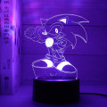 Miniatyrbild 1 av 5: 3D nattljus Sonic USB -presentljus Färgglad atmosfärsljus White base: Colorful 1