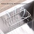 Miniatyrbillede 3 af 5: Svampeholder + opvaskebørsteholder, 3 i 1 vaskholder, 304 rustfrit stål rustfrit og vandtæt, selvklæbende installationsfri boring Sink Caddy
