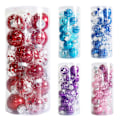 Miniatyrbild 2 av 5: Juldekor 6 cm/24 färgade Transparent Ball Set för husdjur Red