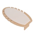 Miniatyrbillede 6 af 8: Bladformet halskæde display stativ i blødt, ridsefast beige træ - smykkekædeholder