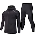 Miniatyrbild 1 av 7: Sportkläder set för män Fotbollströja Fotboll Träningskläder Herr träningsoveraller Långärmad träningsoverall Sporting sweatsuit black set L