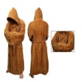Miniatyrbillede 3 af 4: Pyjamas til mænd Badekåbe Badekåbe Grafisk print Afslappet flannel Komfortabel varm hættetrøje Langærmet lommebælte Jedi Style Gul L Yellow L