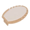Miniatyrbillede 5 af 8: Bladformet halskæde display stativ i blødt, ridsefast beige træ - smykkekædeholder