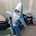 Miniatyrbild 3 av 4: Jumpsuit Cosplay Kostym Shark Stage Kläder Fancy Halloween M