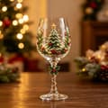 Julevinglass, festlig vinglass med stett, drikke til julebordet *Juletre*{F3} Christmas tree