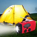Miniatyrbild 4 av 5: Vevradio 2000mAh powerbank, solbatteri, ficklampa red
