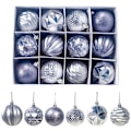 Miniatyrbild 1 av 5: 12 st julbollsprydnader för julgransdekoration 2,36" presentförpackning Silver