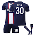 Miniatyrbillede 1 af 2: Messi Kids Fodboldsæt Fodboldtrøje Træningsdragt 22/23 Hjem XS