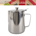 Miniatyrbilde 8 av 8: Melkepitcher i rustfritt stål med lokk for Latte Art - 1000 ml kaffekopp