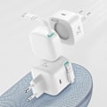 Miniatyrbillede 3 af 11: iPhone hurtigoplader kompatibel PD35W - Dual Port GaN med udtrækkeligt kabel White