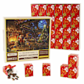 Miniatyrbillede 1 af 11: Puslespils adventskalender 2024, 1008 puslespilsbrikker 24 dages FirePlace FIRE PLACE - julnedräkning julkalend