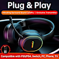 Pikkukuva 4 / 11: Pelikuulokkeet ja mikrofoni KOFIRE UG05 - Langattomat jopa 40 tuntia PS4 / Ps5 Black