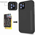 Miniatyrbillede 6 af 8: iPhone 14 Plus etui Stødabsorberende kortholder mobilcover + obj Black iPhone 14 Plus + 2 linser