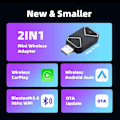 Miniatyrbillede 9 af 9: Trådløs CarPlay-adapter 2025 – Kompatibel med iPhone iOS og Android Black