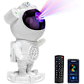 Pikkukuva 1 / 8: Astronautti Yövalo / Galaksivalo - Tähtitaivasprojektori Bluetooth-kaiuttimella White