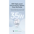Miniatyrbillede 6 af 11: iPhone hurtigoplader kompatibel PD35W - Dual Port GaN med udtrækkeligt kabel White