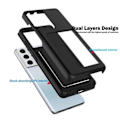 Miniatyrbillede 2 af 4: Galaxy S22 etui Stødabsorberende kortholder mobilcover + objekti Black Galaxy S22 + 2 linser