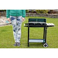 Miniatyrbillede 6 af 6: Havegrill på hjul – Rektangulær model med sidebord | MASTER GRILL & PARTY Black