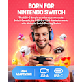 Miniatyrbillede 7 af 7: Trådløst gamingheadset 2.4GHz/Bluetooth 5.4 med støjreducerende mikrofon – 40t batteri, USB-C, kompatibelt med Switch, PS5, PC. Blue