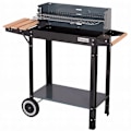 Miniatyrbillede 1 af 6: Havegrill på hjul – Rektangulær model med sidebord | MASTER GRILL & PARTY Black