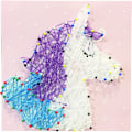 Miniatyrbild 2 av 2: Tavla med spänd tråd String Art Enhörning 21 x 21 cm Flerfärgad