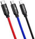 Miniatyrbild 5 av 7: Cable Baseus Rapid USB Cable 3in1 Type C / Lightning / Micro 3A Svart