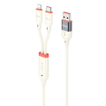 Miniatyrbild 4 av 7: VIDVIE Multifunctional Kabel Type C / USB A till Type C / lightning - 120CM Vit