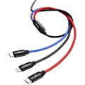 Miniatyrbild 2 av 7: Cable Baseus Rapid USB Cable 3in1 Type C / Lightning / Micro 3A Svart
