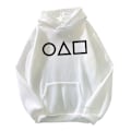Miniatyrbilde 1 av 3: Squid Game Hoodie Løs Vinter Langærmet Casual Hood Top . white M