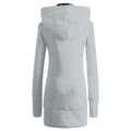 Vinter Kvinnor Hooded Thickened Plus Fleece Leopard weater Jacka W -i Gray S