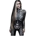 Miniatyrbild 1 av 5: Womens Halloween Costume Skeleton Print Bodysuit Skinny Jumpsuit -a S
