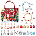 Miniatyrbilde 7 av 9: Gull julekalender gaveeske DIY perle armbånd advent julekalender blindboks .C C