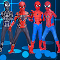 Pikkukuva 3 / 7: Mub- Punainen Musta Spiderman-asu Hämähäkkimies-asu Hämähäkkimies-asut Lapset Lapset Hämähäkkimies Cosplay-vaatteet halloween-asu F 150