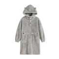 Miniatyrbilde 1 av 2: Mub- Lat morgenkåpe pullover teppe hette utendørs innendørs varm TV-teppe hettegenser teppe Light gray version M