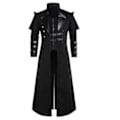 Miniatyrbillede 6 af 7: Mub- Halloween edieval Steampunk Assassin Elves Pirat Kostume Til Voksne  Vintage Lang Split Jakke Gotisk Rustning Læderfrakker Black M