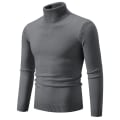 Miniatyrbilde 1 av 2: Mub - Herre enfarget polotrøye Koreansk versjon smal casual tynn ungdomsgenser strikket baselag Dark gray M