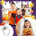 Miniatyrbillede 3 af 5: 6 stk Halloween pandebånd Djævel Horn Pandebånd Spindel Pandebånd Hexe