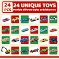 Miniatyrbillede 4 af 5: Xbi - Jule-adventskalender blind box 24 dage legering bil model legetøj til børn gaver