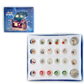 Miniatyrbild 6 av 6: Jul Advent 2 Kalender Nedräkning presentförpackning Armband Jul DIY pärlarmbandskostym .C 4 20*17*1.3cm