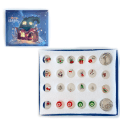 Miniatyrbillede 1 af 5: Jul Advent 24 Kalender Nedtælling Gaveæske Armbånd Jul DIY Perlearmbåndssæt  20*7*.3cm .C 1 20*17*1.3cm