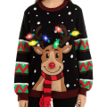 Miniatyrbillede 3 af 7: Mub - Julälg strikket 2023 nyhed julevibe sweater med LED-lamper red M