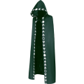 Miniatyrbillede 2 af 9: Unisex Månefaser Broderet Hættekappe Mystisk Middelalderlig Renaissance Lang Spids . green XL