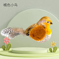 Miniatyrbild 1 av 10: Mub- Kattleksaker imitation fågelsång plyschleksaker katt hängande automatisk retande katt orange 10*5*6cm (excluding feather size)